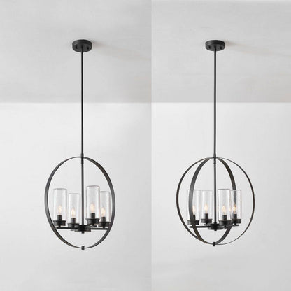 Reseda Modern 4-Light Bronze Outdoor Chandelier