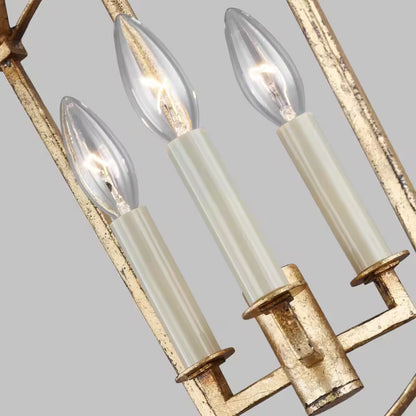 Estoril 3-Light Antique Guild Traditional Transitional Small Hanging Candlestick Chandelier