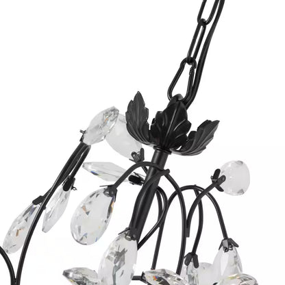 8-Light Unique Black Traditional Chandelier with Modern Crystal Accents