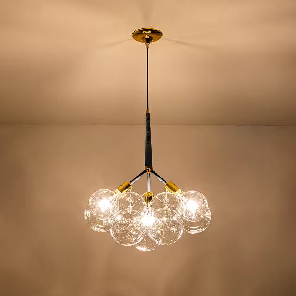 Sarah 3-Light Black Unique Sphere Modern Glass Bubble Chandelier