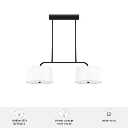 Cottage Hill 4-Light Natural Iron Shaded Chandelier with Fabric Shades