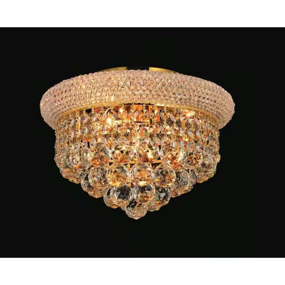 Empire 4 Light Flush Mount with Gold Finish