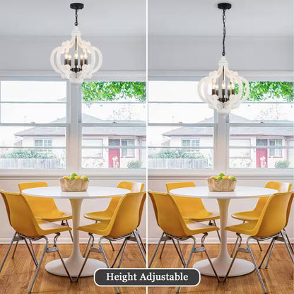 5-Light Black Cottage Chandelier Hanging Ceiling Lamp for Kitchen Island