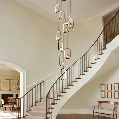 10-Light Dimmable Integrated LED Black Chandelier for Foyer Entryway Lighting