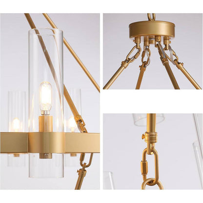 Modern Chandelier 60 In. 30-Light Gold Wagon Wheel Chandelier for Dinning Room, Foyer, Living Room, Staircase