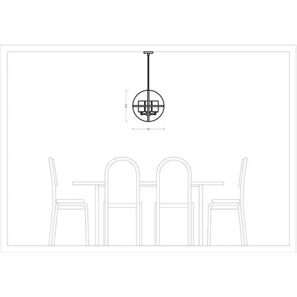 Alturas 3-Light Brushed Nickel Modern Dining Room Hanging Globe Chandelier with Etched White Glass