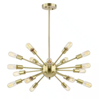 Sputnik Style Brass Chandelier