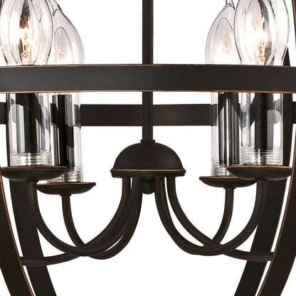 Stella Mira 6-Light Oil Rubbed Bronze with Highlights Outdoor Hanging Chandelier