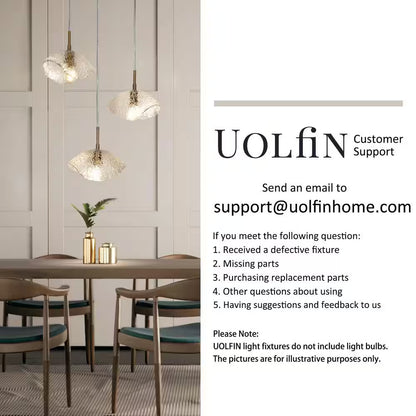 Mid-Century Modern Gold Kitchen Island Chandelier, 6-Light Glam Dining Room Ceiling Light with Icing Glass Strips