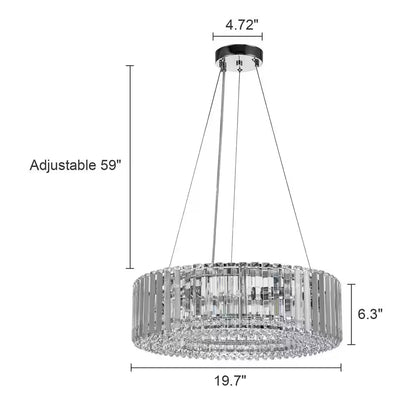 Orillia Contemporary 19.7 In. 6-Light Chrome Crystal Ring Chandelier
