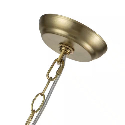 Neuvy 3-Light 23.6 In. W Brass Chandelier with Swirled-Glass Orb Cluster Bubble Ribbed Glass Chandelier for Living Room
