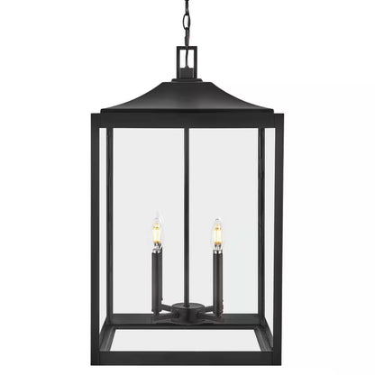 Havenridge 4-Light Matte Black Outdoor Chandelier with Clear Glass (1-Pack)
