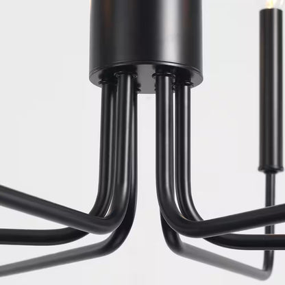 Roxsanne 6-Light Black Dimmable Classic/Traditional Chandelier Rustic Linear Candle-Style Kitchen Island Light Fixture