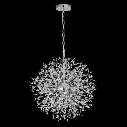 Garofano 9-Light Sputnik Modern Chrome Finish Globe Chandelier for Dining/Living Room, Bedroom, Foyer, Office