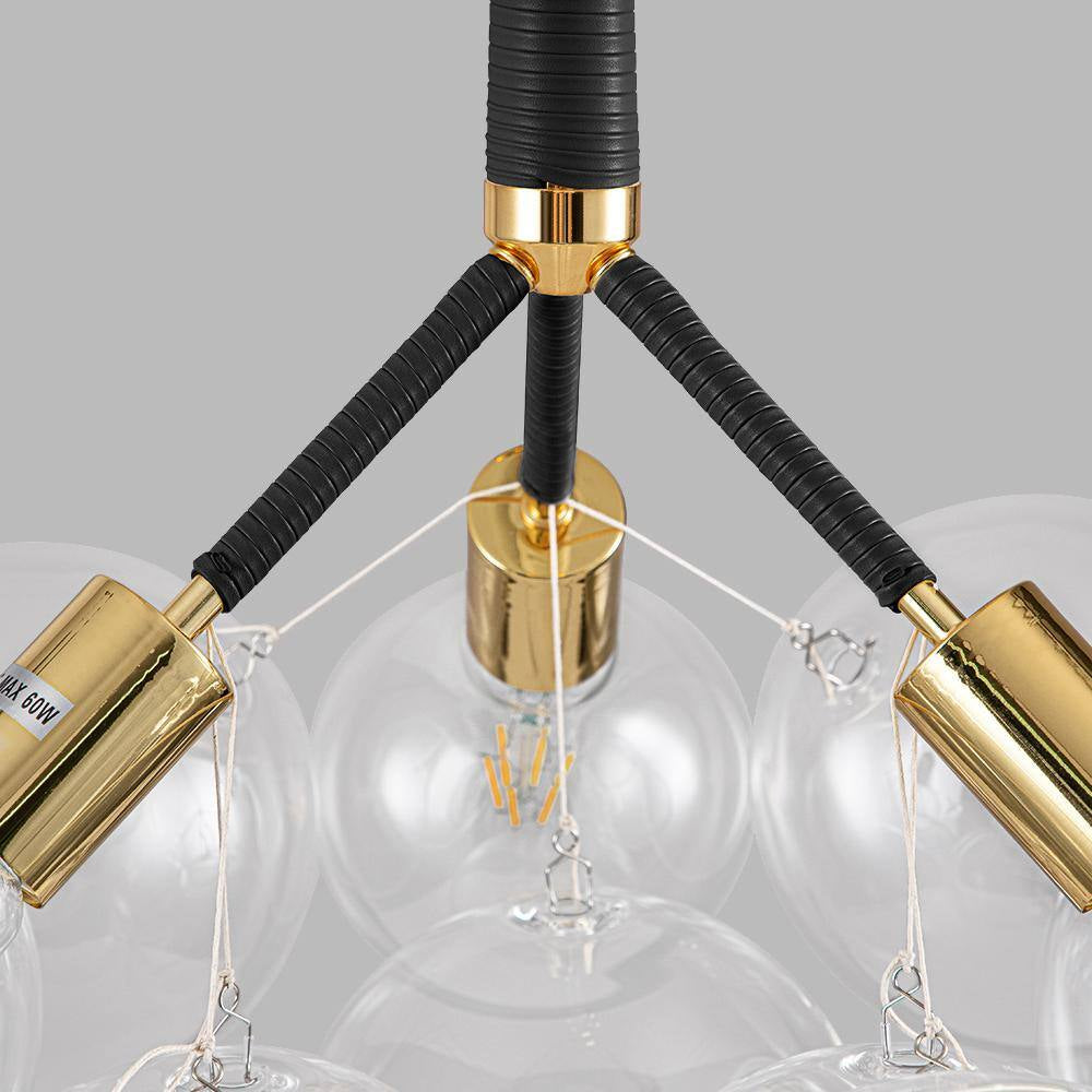 Sarah 3-Light Black Unique Sphere Modern Glass Bubble Chandelier