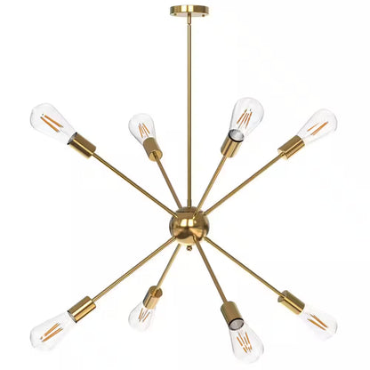 8-Light Gold Sputnik Chandeliers, Modern Ceiling Light Fixture, Farmhouse Chandelier, Kitchen Light Fixtures Pendant