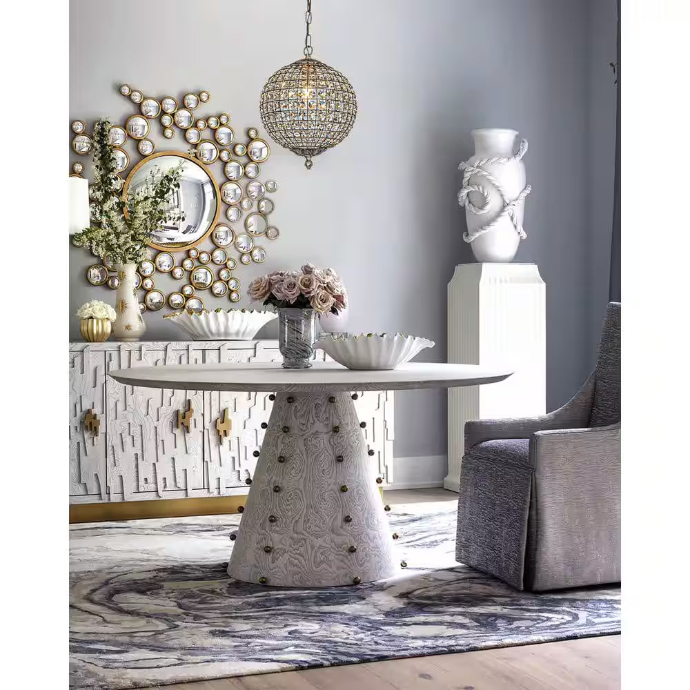 12 In. 1-Light Retro Antique Gold Crystal Globe Chandelier Small Sphere Pendant Light