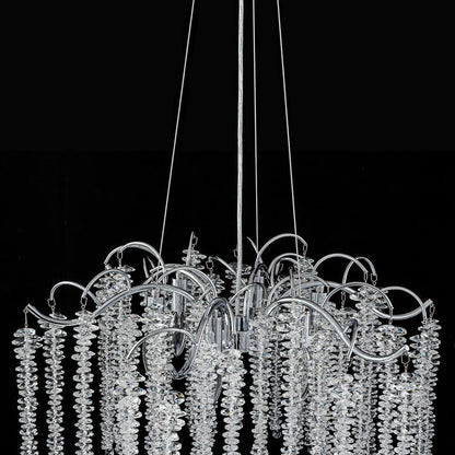 Theodora Modern Contemporary 6-Light Polished Chrome Chandelier with Hanging Crystal