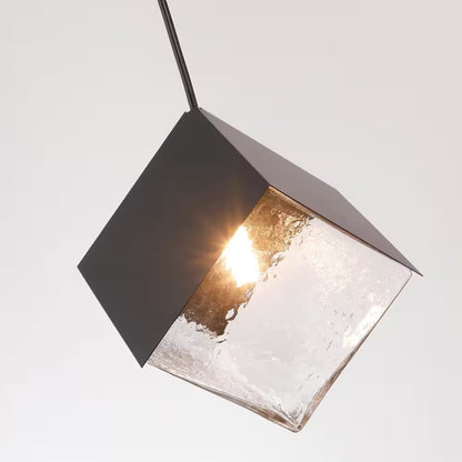 Noiredge Ice Cube 5-Light Black Pendant Cluster, Stairway Staircase Multi-Chandelier