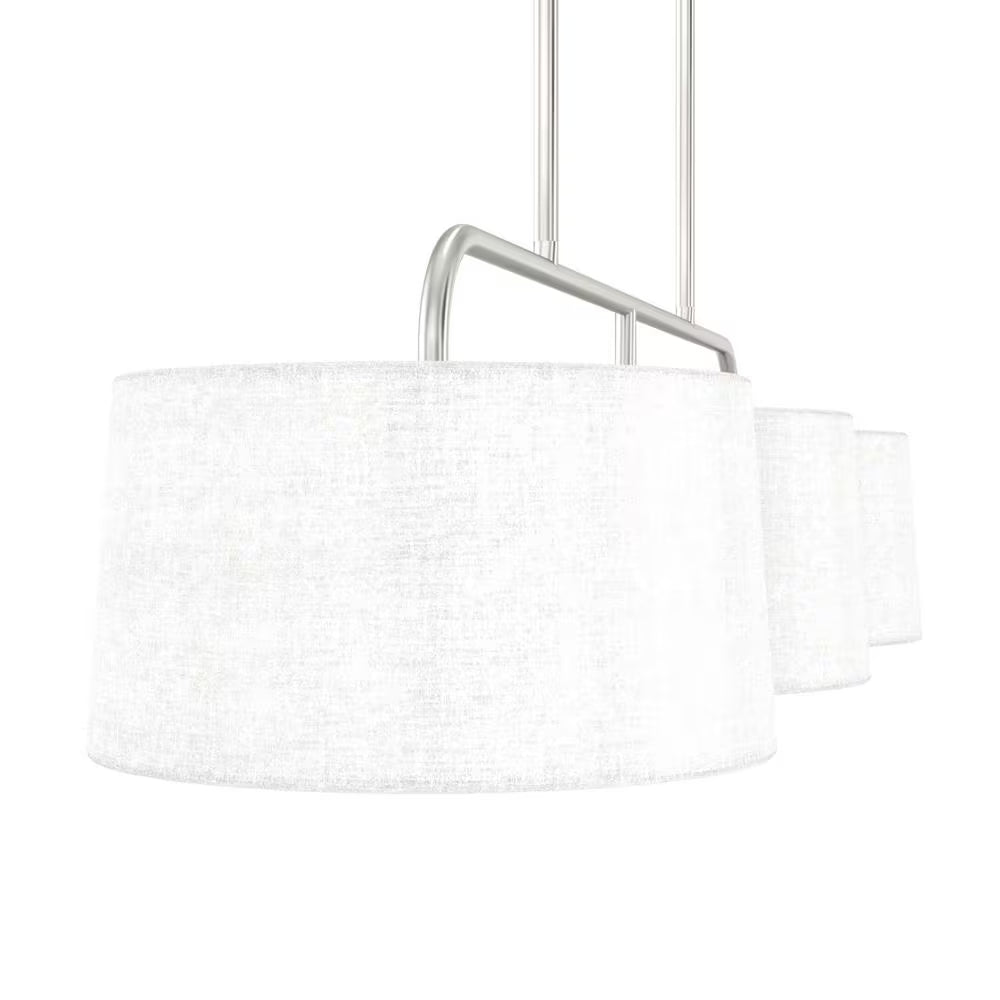 Cottage Hill 6-Light Brushed Nickel Shaded Chandelier with Fabric Shades