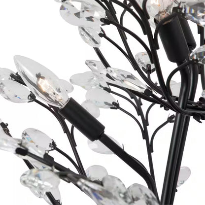 8-Light Unique Black Traditional Chandelier with Modern Crystal Accents