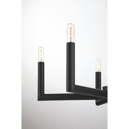 5-Light Matte Black Dimmable Contemporary Chandelier for Dining Room Kitchen Foyer