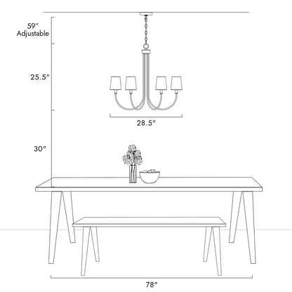 Transitional 28.5 In. 6-Light Plated Brass Sputnik Chandelier, Vintage Dining Room Chandelier with White Fabric Shade