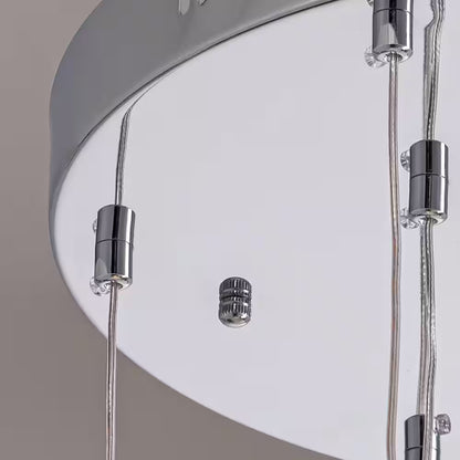 10-Light Chrome Modern LED Strip Chandelier with Clear Glass Shade for Foyer Entryway Lighting