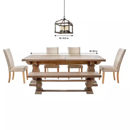 Dunning 3-Light Weathered Gray and Distressed Oak Rustic Farmhouse Single Tier Hanging Candlestick Chandelier