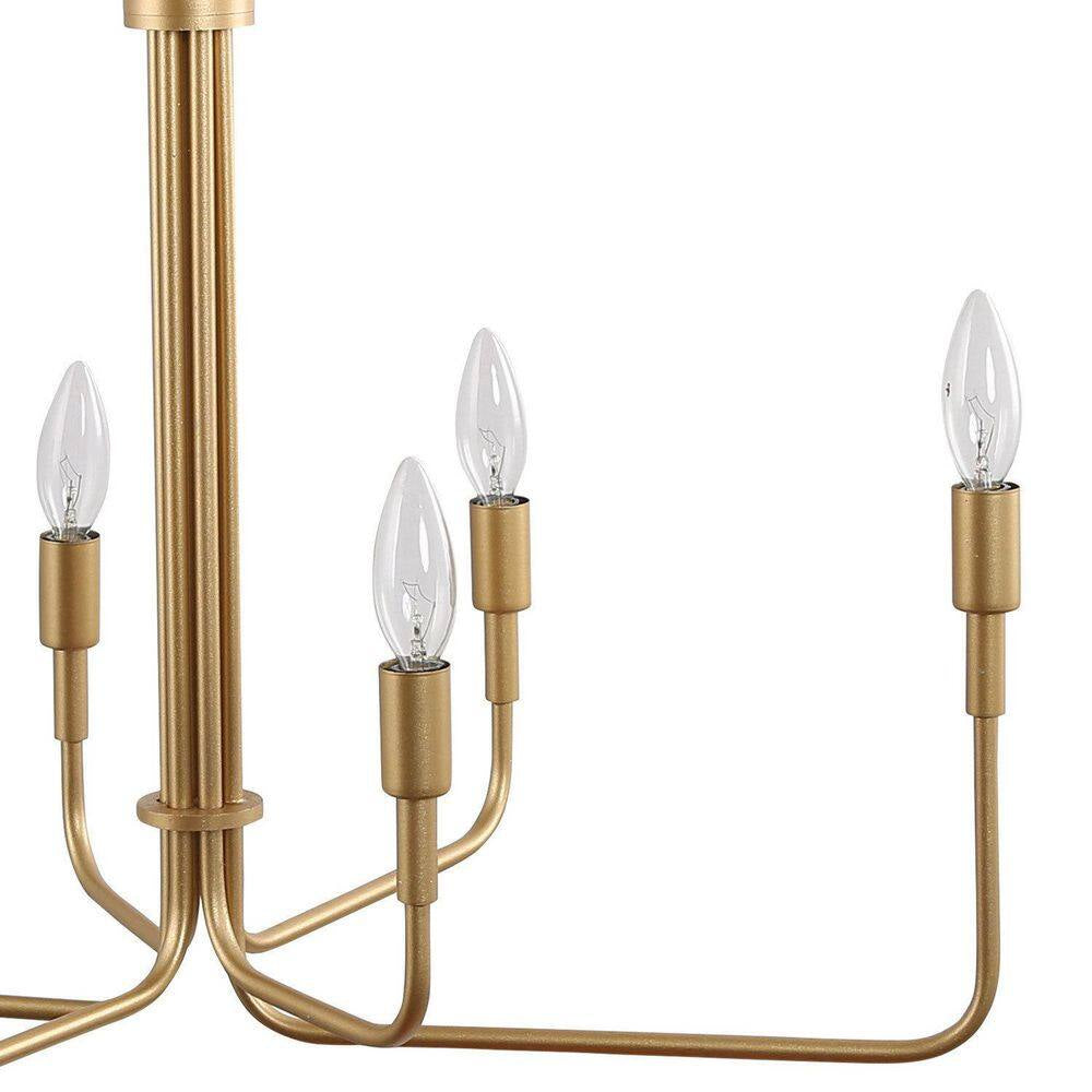 Modern 6-Light Gold Asymmetric Candlestick Chandelier Contemporary Pendant Lighting for Dining Room Kitchen Living Room