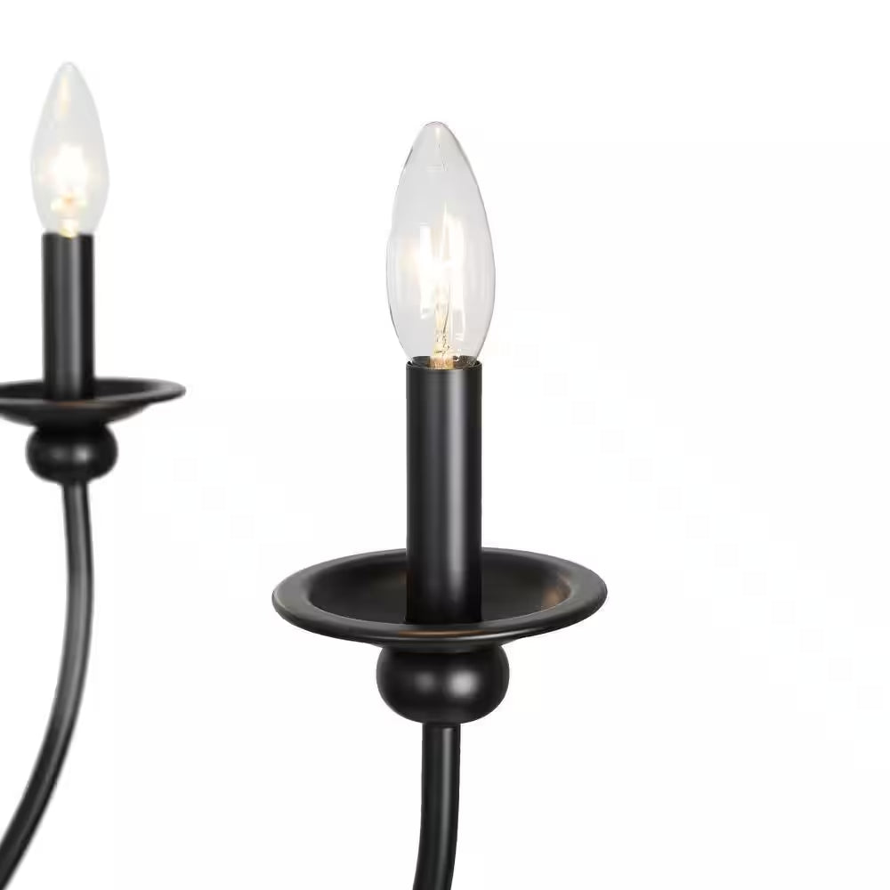Large 9-Light Black Traditional Candlestick Chandelier Modern Pendant for Dining Room Living Room Kitchen Staircase