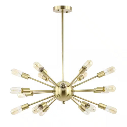 Sputnik Style Brass Chandelier