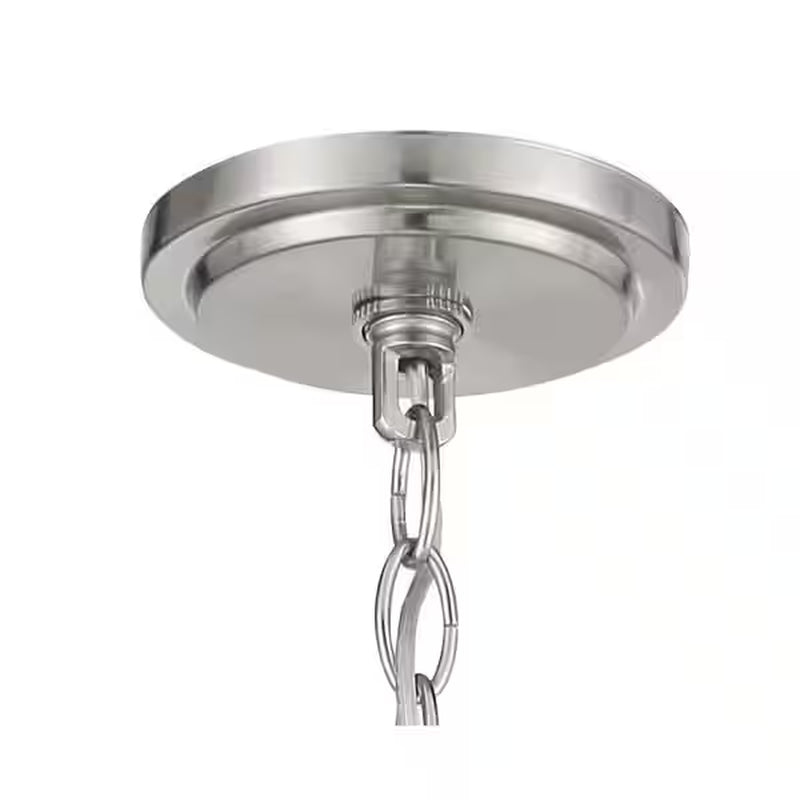 Shyloh 5-Light Brushed Nickel Chandelier with Etched Opal Glass Shades