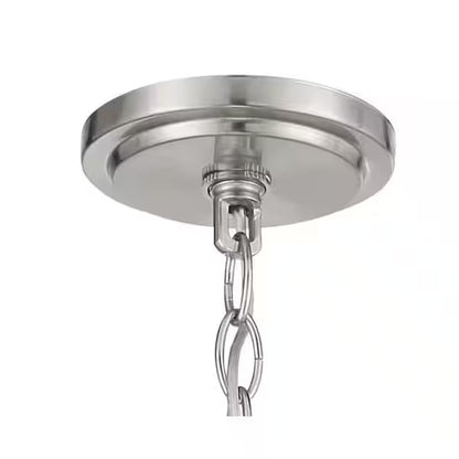 Shyloh 5-Light Brushed Nickel Chandelier with Etched Opal Glass Shades