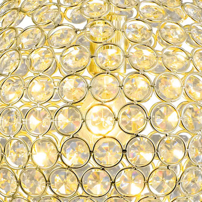 Ramas 1-Light Antique Gold Globe Chandelier with Crystal Accents for Kitchen Island