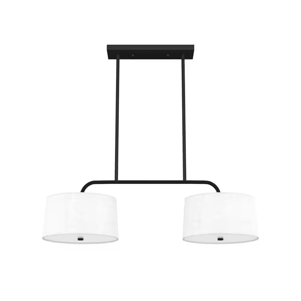 Cottage Hill 4-Light Natural Iron Shaded Chandelier with Fabric Shades
