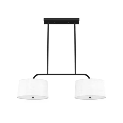 Cottage Hill 4-Light Natural Iron Shaded Chandelier with Fabric Shades
