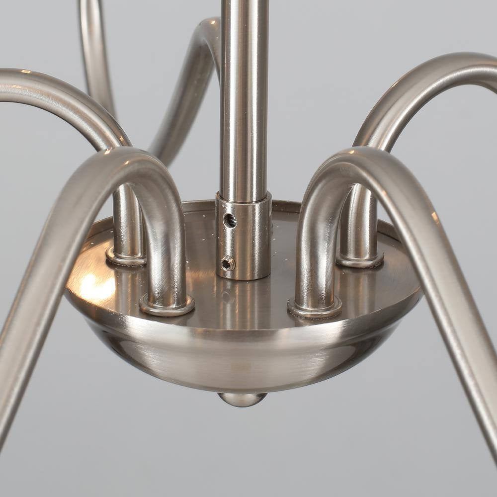 5-Light Nickel Farmhouse Chandeliers for Living Room Foyer Hallway Dining Room