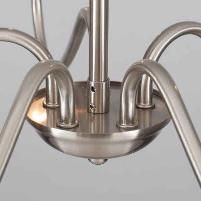 5-Light Nickel Farmhouse Chandeliers for Living Room Foyer Hallway Dining Room