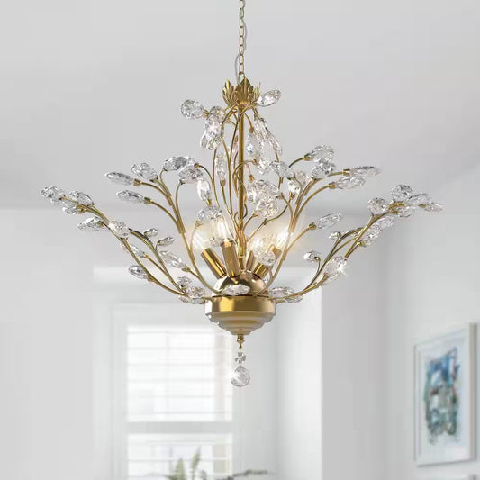 Chicago 4-Light Brass Unique Classic/Traditional Chandelier with Crystal Accents