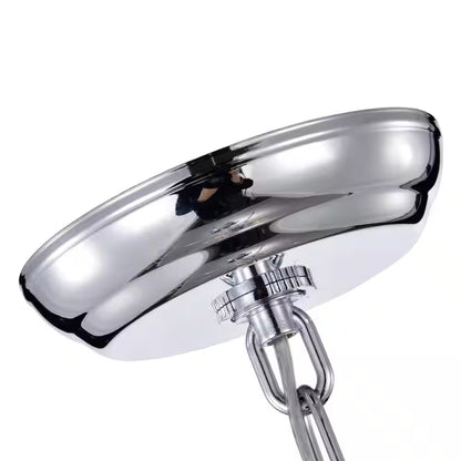 Orbit 3-Light Chrome Globe Orb Glam Chandelier with Crystal Lined Cylinder Shade