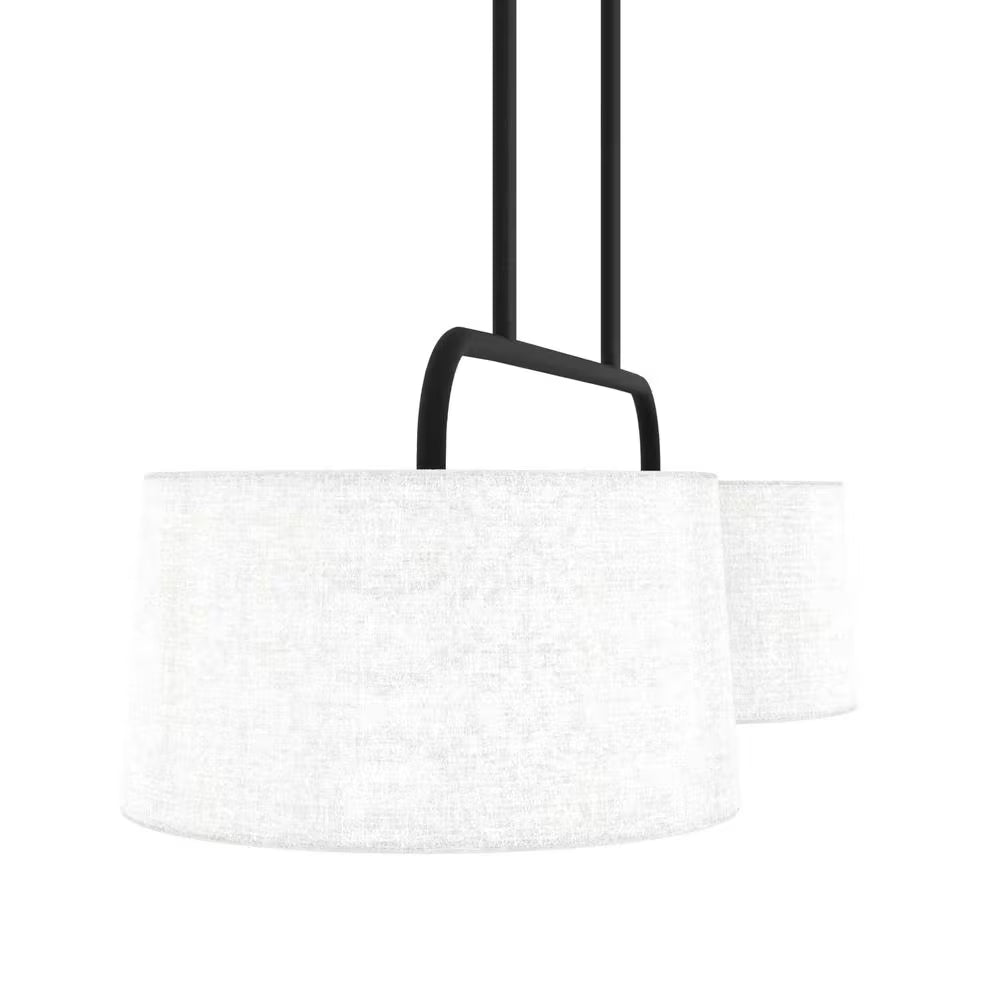 Cottage Hill 4-Light Natural Iron Shaded Chandelier with Fabric Shades