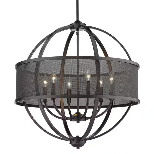 Colson 6-Light Matte Black Globe Chandelier