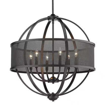 Colson 6-Light Matte Black Globe Chandelier