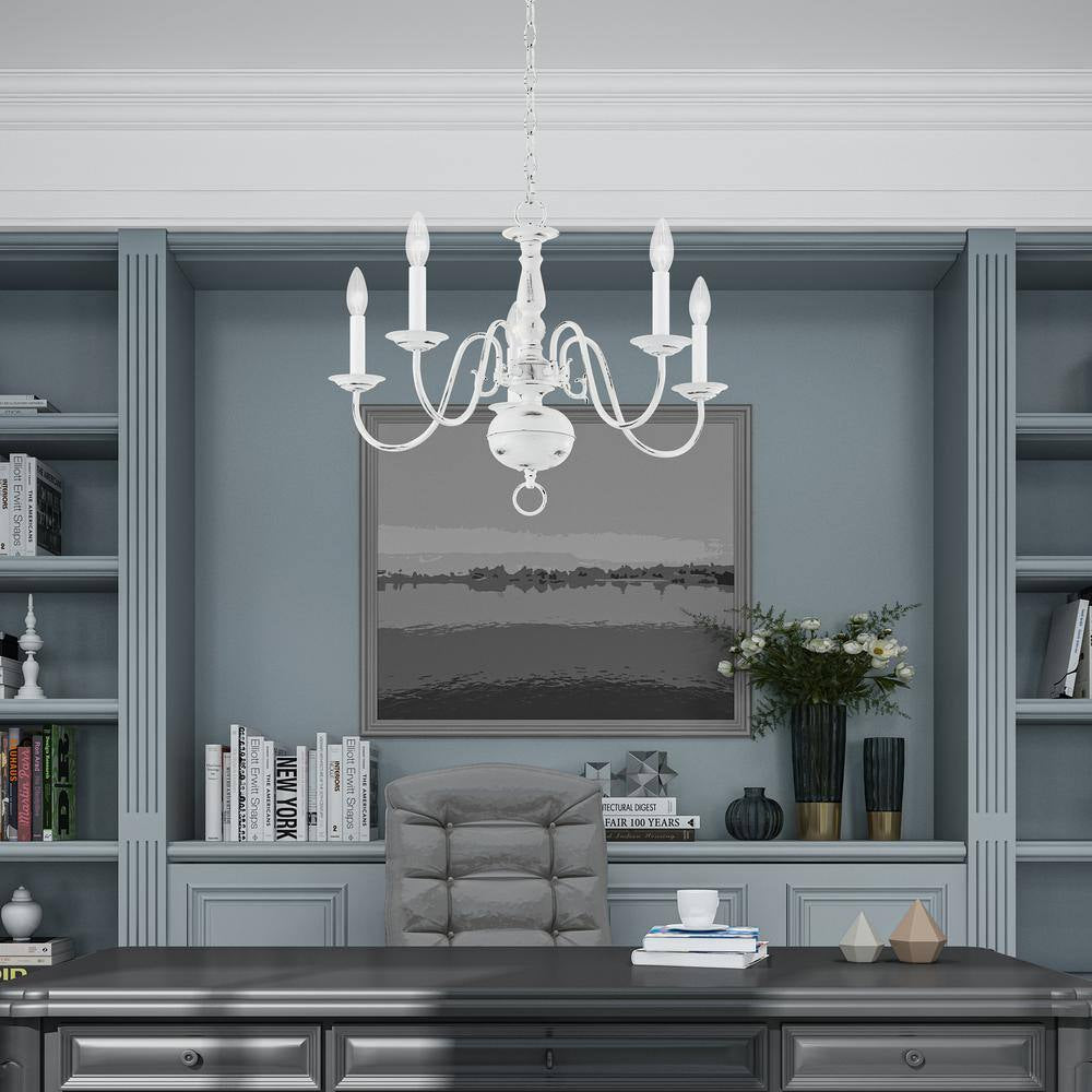 Yorkhaven 5-Light Antique White Chandelier