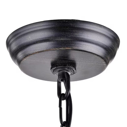 Hartwell 6-Light Antique Black Modern Farmhouse round Candlestick Chandelier with Brass Candle Sleeves