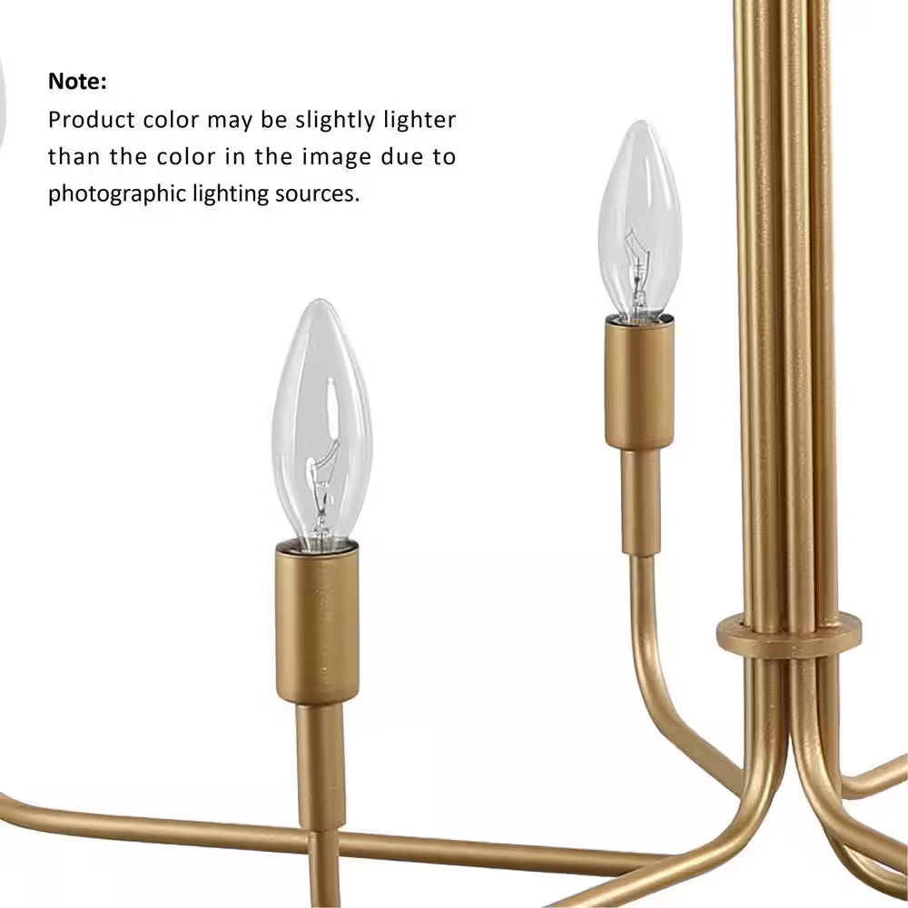 Modern 6-Light Gold Asymmetric Candlestick Chandelier Contemporary Pendant Lighting for Dining Room Kitchen Living Room