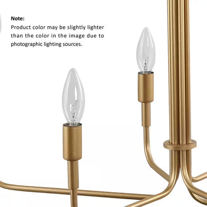 Modern 6-Light Gold Asymmetric Candlestick Chandelier Contemporary Pendant Lighting for Dining Room Kitchen Living Room