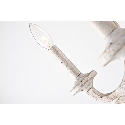 Hartsville 5-Light Antique White Farmhouse Distressed Candle Style Chandelier