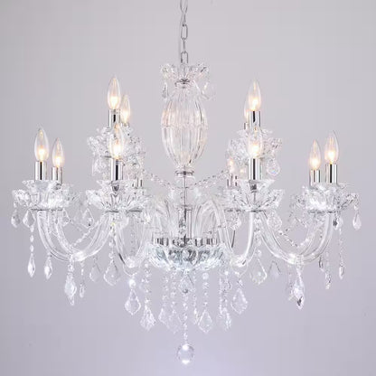 Atlanta 12-Light Clear Candle Style Traditional Chandelier with Crystal Accents